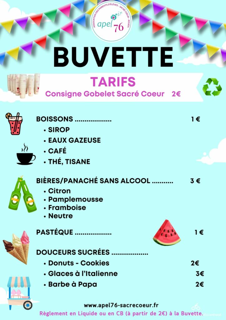 AFFICHE TARIFS KERMESSE 2023